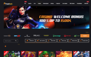 FreshBet Casino Front Page - Curacao Casinon Sverige