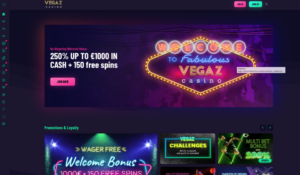 Vegaz Casino Front Page - Curacao Casinon Sverige